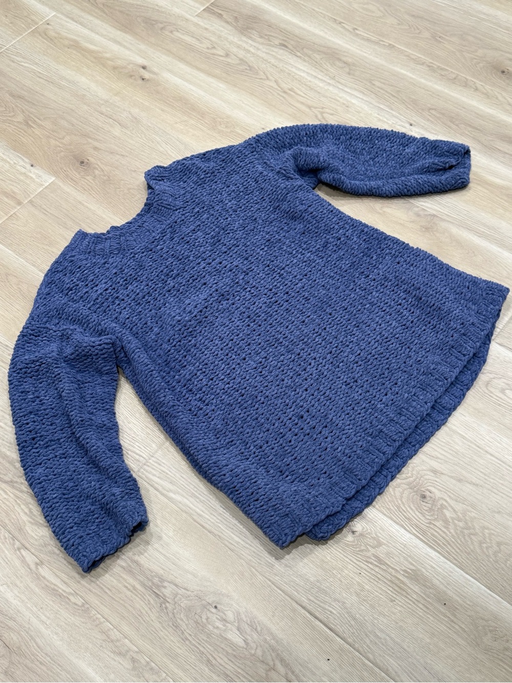 NIC+ZOE Chunky Textured Knit Sweater Women’s M/L Blue Oversized